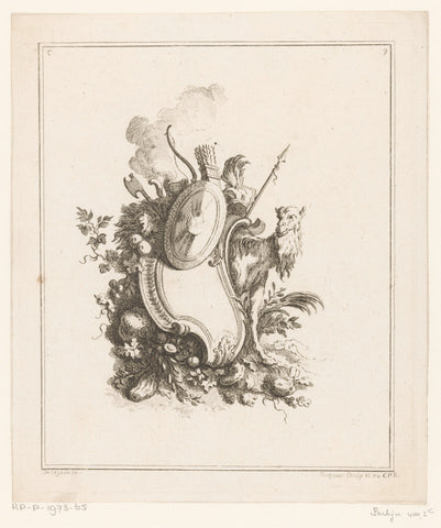 Cartouche with camel, Gabriel Huquier, 1705 - 1761 Canvas Print