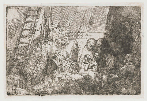 The Circumcision in the Stable, Rembrandt van Rijn, 1654 Canvas Print