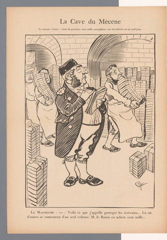 Caricature of a book order by a patron, Caran d'Ache, 1898 Canvas Print