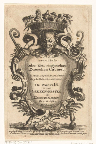 Titelprent voor: Il Calotto resuscitato. oder Neü eingerichtes Zwerchen Cabinet. Amsterdam: 1716., Pieter van Buysen jr., 1716 Canvas Print