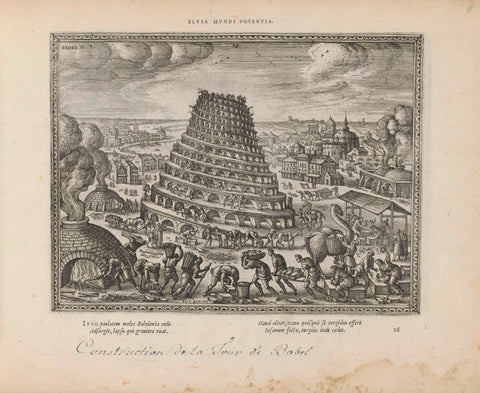 Tower of Babel, Pieter van der Borcht (I), 1613 Canvas Print