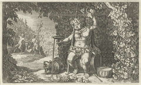 Bacchus as God of Wine, Jacob Matham, 1616 Canvas Print