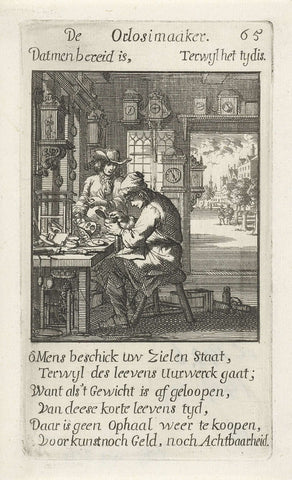 Watchmaker, Jan Luyken, 1694 Canvas Print