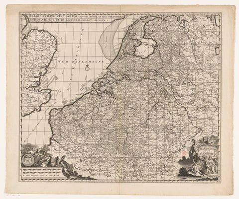 Map of the Seventeen Provinces, anonymous, before 1711 Canvas Print