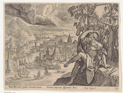 Jonah Under the Wonder Tree, Antonie Wierix (II), 1643 Canvas Print