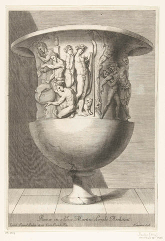 Vase with number of figures at the top, Georges Tournier, c. 1650 Canvas Print