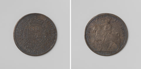 Capture of Huy, arithmetic medal minted in honor of Philip V, king of Spain, Philippe Roëttiers (II), 1705 Canvas Print