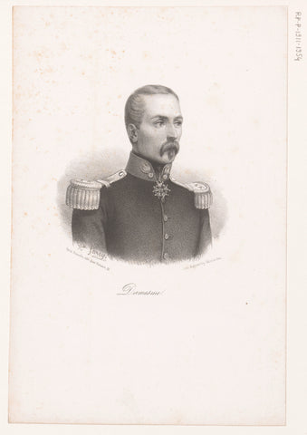 Portrait of General Édouard Damesme, Alphonse Farcy, 1849 Canvas Print