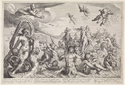 Triumph of Neptune and Amphitrite, Jacob Matham, 1611 - 1614 Canvas Print