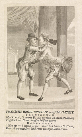 Cartoon on the French brotherhood, 1793, anonymous, 1793 Canvas Print