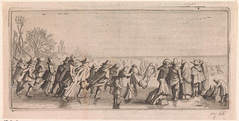 Schaatsers op het ijs, Jan van de Velde (II), 1627 Canvas Print