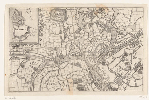 Map of Sluis besieged by Maurits, 1604, Bartholomeus Willemsz. Dolendo (attributed to), 1619 Canvas Print