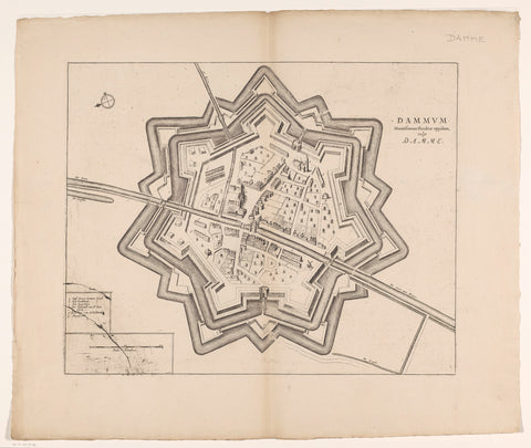 Map of Damme, anonymous, after 1728 Canvas Print