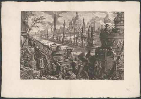 Frontispiece with a performance of the Circus of Mars along the Via Appia Antica, Giovanni Battista Piranesi, c. 1756 - c. 1757 Canvas Print