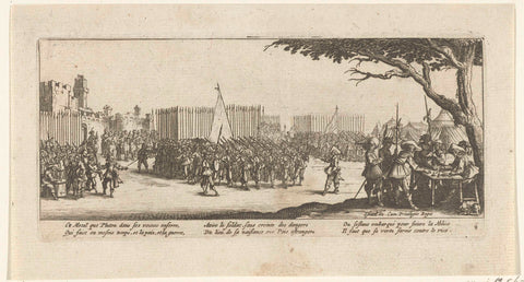 Recruiting soldiers, Jacques Callot, 1677 - 1690 Canvas Print