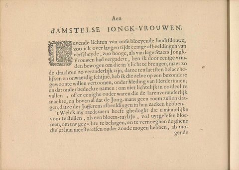 Dutch preface, page 1, Crispijn van de Passe (II), 1640 Canvas Print