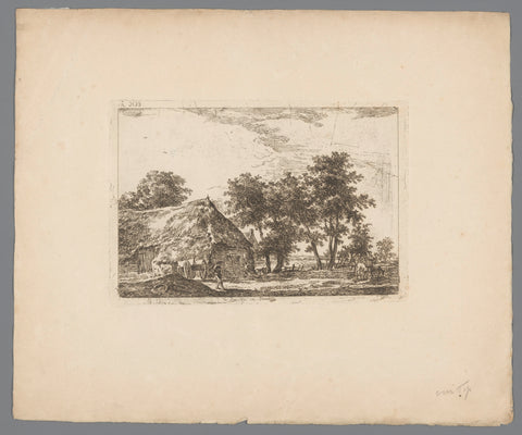 Farmyard at Ruinen in Drenthe, Hermanus van Brussel, 1773 - 1815 Canvas Print