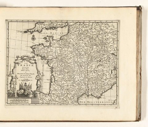 Map of France, 1726, anonymous, 1726 Canvas Print