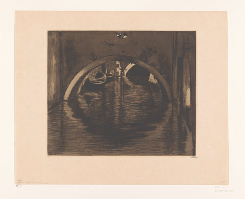 View under a bridge with two rowing boats, Willem Witsen, c. 1914 - c. 1919 Canvas Print