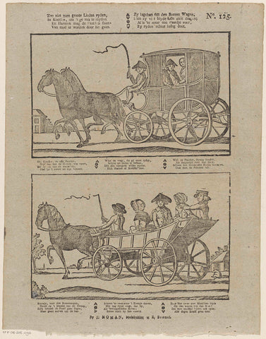 Thus one sees great people ryden, / In carriages, on the lack of myden [(...)], Johan Noman, 1806 - 1830 Canvas Print