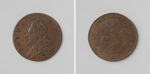 Jacobus III, medal struck to distribute among its party-goers, Norbert Roëttiers, 1708 Canvas Print