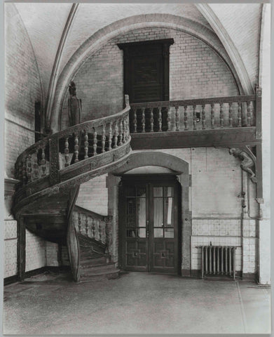 Spiral staircase in room 158, c. 1885 - 1939 Canvas Print