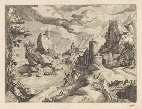 Travellers along the Campanian coast, anonymous, 1590 - 1640 Canvas Print