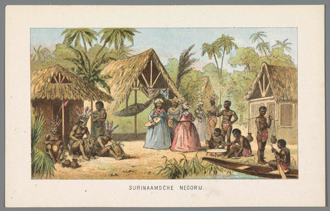 Surinamese people at the World's Fair in Amsterdam, 1883, anonymous, 1883 Canvas Print