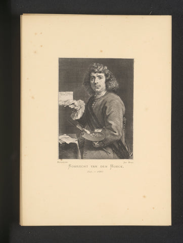 Reproduction of an engraving of a portrait of Robert van den Hoecke by Cornelis van Caukercken, Joseph Maes, c. 1872 - in or before 1877 Canvas Print