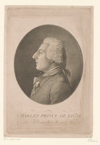 Portret van Charles de Ligne, Adam von Bartsch, 1780 Canvas Print