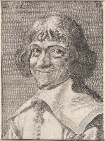 Portrait of a Smiling Man, Wenceslaus Hollar, 1636 Canvas Print