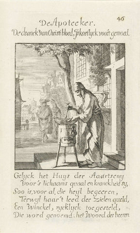 Apotheker, Jan Luyken, 1694 Canvas Print