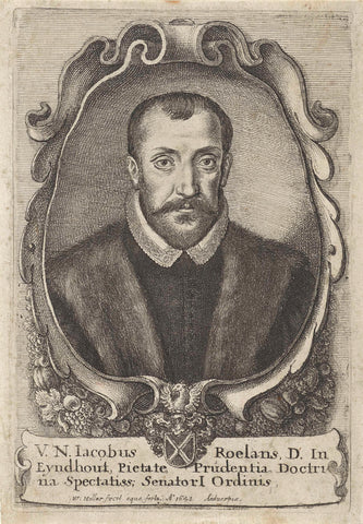 Portrait of Jacob Roelants (1568-1651), Wenceslaus Hollar, 1648 Canvas Print