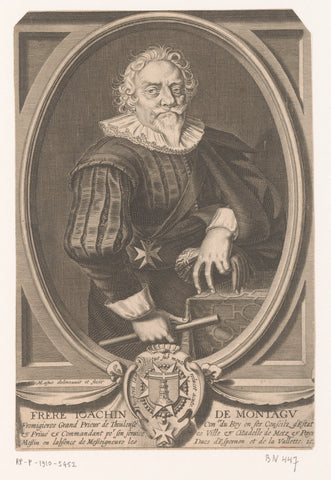 Portrait of Joachim de Montaigu-Fromigieres, Michel Lasne, 1600 - 1667 Canvas Print