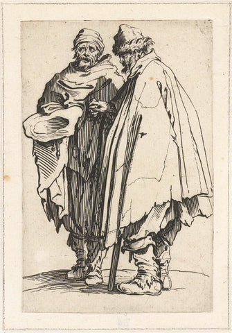 Two beggars, Jacques Callot, 1622 - 1623 Canvas Print