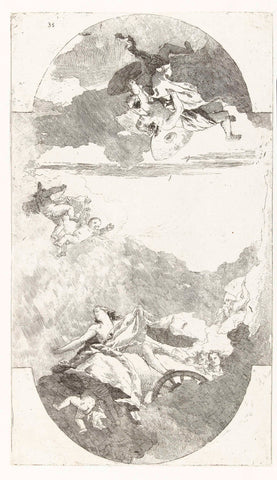 Diana sends winds to save Iphigenia, Giovanni Domenico Tiepolo, 1775 Canvas Print