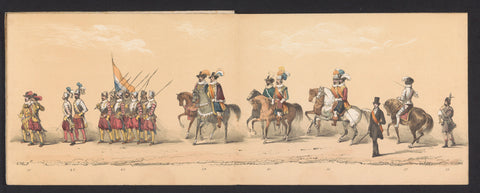 Historical procession by students of the Groningen University of Applied Sciences, 1850 (plate 7), Johannes Hermanus van de Weijer, 1850 Canvas Print