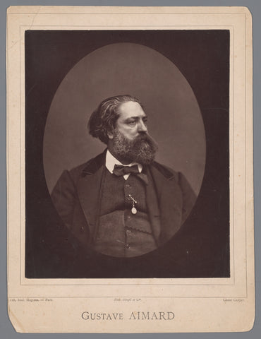 Gustave Aimard, Frans schrijver 1818-1883, Etienne Carjat, in or after 1876 - in or before 1884 Canvas Print