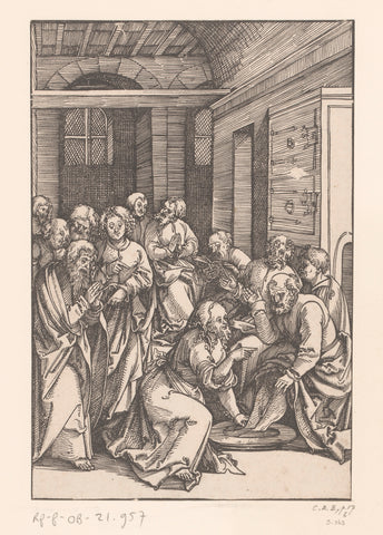 Voetwassing, anonymous, Hans Schäufelein, 1506 - 1507 Canvas Print