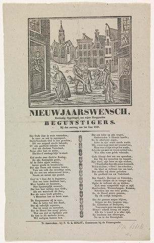 New Year's wish of the Amsterdam porders for the year 1849, anonymous, 1848 - 1849 Canvas Print