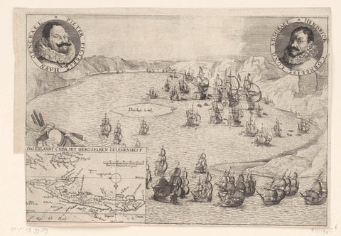 Conquest of the Silver Fleet in the Bay of Matanzas by Admiral Piet Heyn, 1628, anonymous, 1628 - 1649 Canvas Print