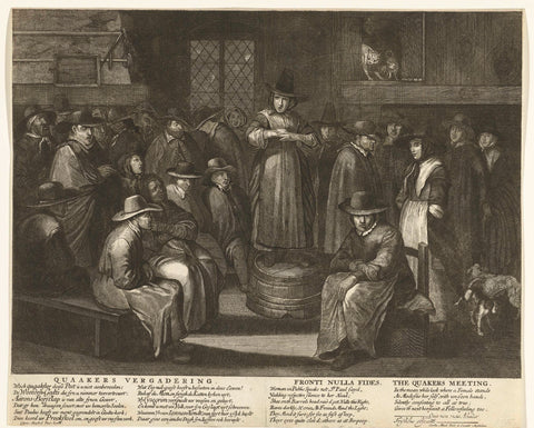 Cartoon on de English Quakers, ca. 1656, Carel Allard, 1675 - 1699 Canvas Print