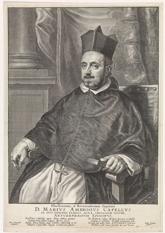 Portrait of Marius Ambrose Capello, bishop of Antwerp, Paulus Pontius, 1616-1657 Canvas Print