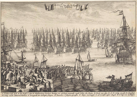 Departure from William III to England, 1688, Bastiaen Stopendael, 1689 Canvas Print