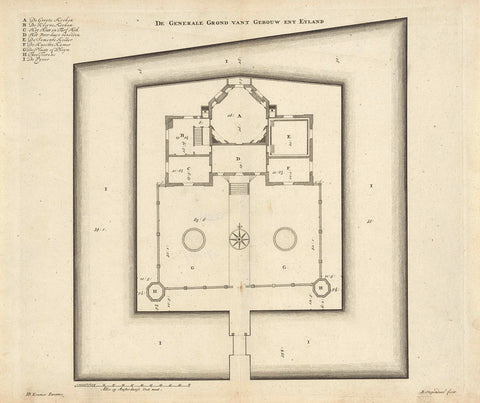 Map of country estate De Nes of Realeneiland in Vreeland, Bastiaen Stopendael, 1687 - 1693 Canvas Print