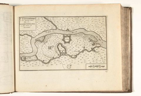 Map of Stevensweert, 1726, anonymous, 1726 Canvas Print