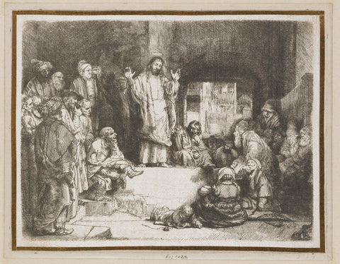 Christ preaching ('The Little Tomb'), Rembrandt van Rijn, c. 1657 Canvas Print