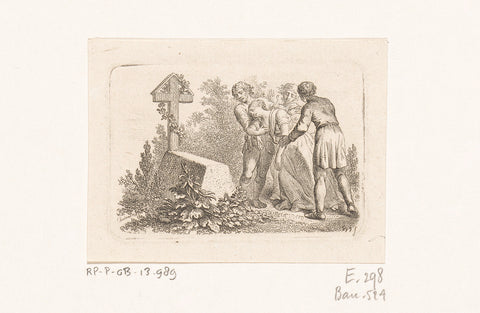 Luise dies next to franz's tomb, Daniel Nikolaus Chodowiecki, 1779 Canvas Print