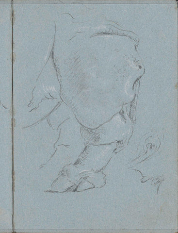 Posterior part of the rhino Clara, Lorenzo Baldissera Tiepolo (circle of), c. 1751 Canvas Print