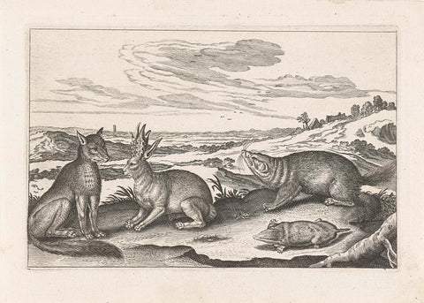 Forest Animals, Adriaen Collaert, 1628 - 1679 Canvas Print